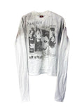 Vintage White Portrait Print Round Neck Punk Top - DETW OnLine