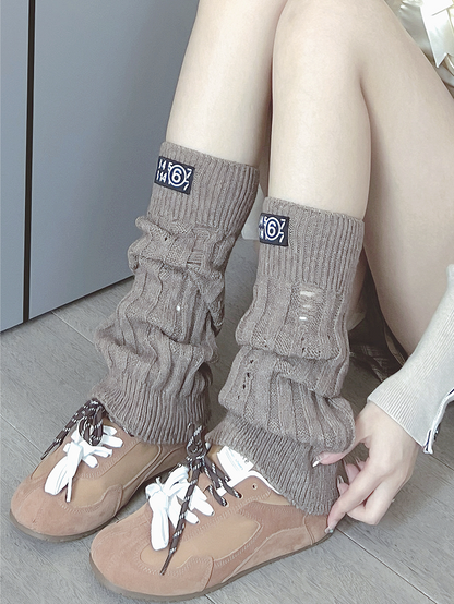 Off-white/Black Knitted Leg Warmers