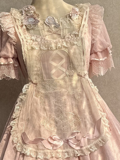 エプロン ドレッシング 刺繍 クリーミー テーブル