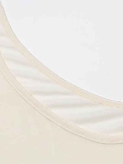 Breathable Apple-Print Long Sleeve Kawaii Top in Apricot for Warm Weather - Languid Park