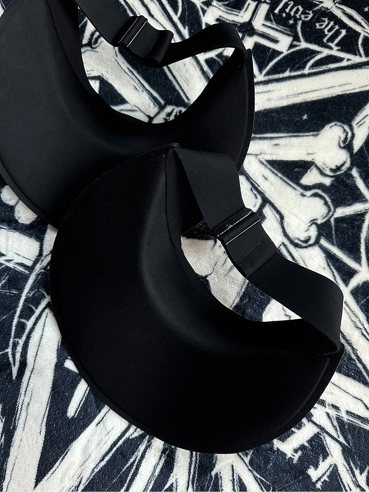 Red Hat Gothic Black Devil Print With Sun Protection