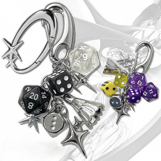 Optionen 5 Würfel Cyberpunk Y2K Schlüsselanhänger