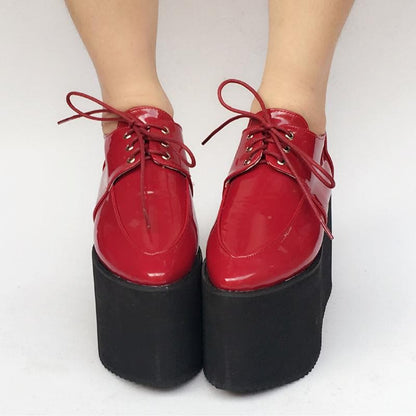 Custom Red/Black Platform Made Cool PU Shoes SP168274