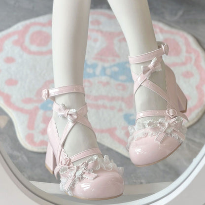 Lolita Satin Stiletto Heels with Bow – Princess Birthday Party Pumps