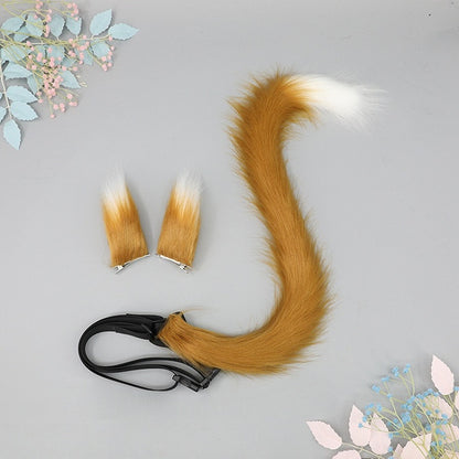 Hair Faux Set Cute Lolita - + Clips 5 Fur Pair One of Kitty Colors Tail A