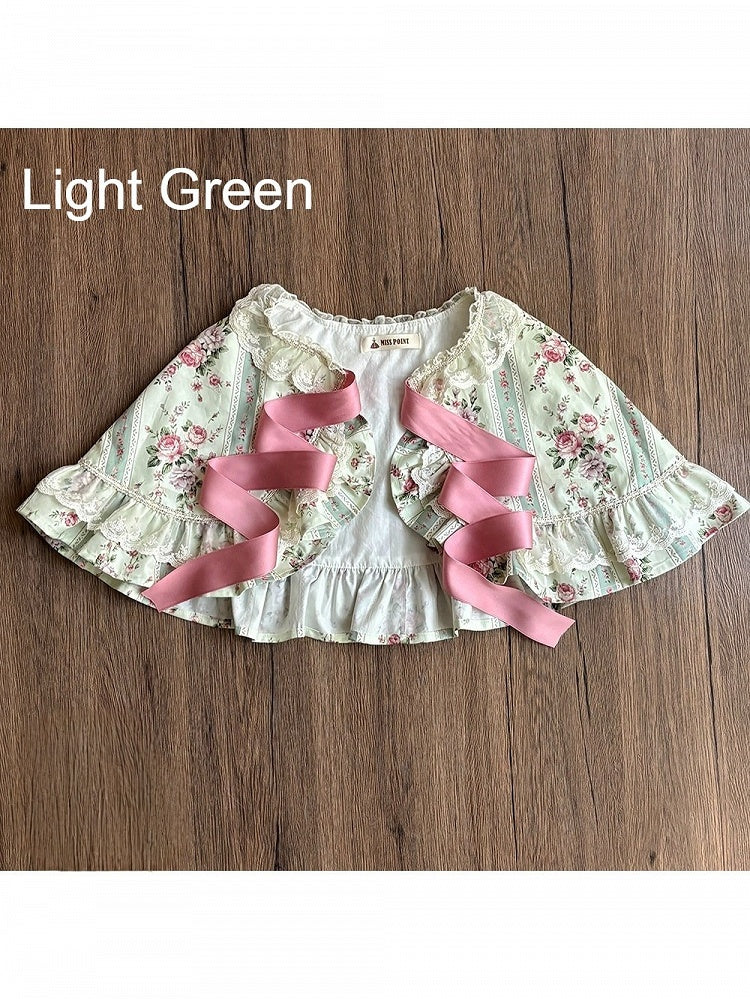 Three Color Cape Floral Print with Lace Trim - Miss Cube Dressworks