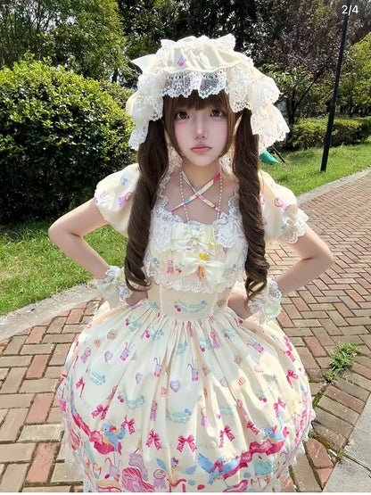Lolita Baby Hat with Lace Trim in Three Colors - Good Night Meow