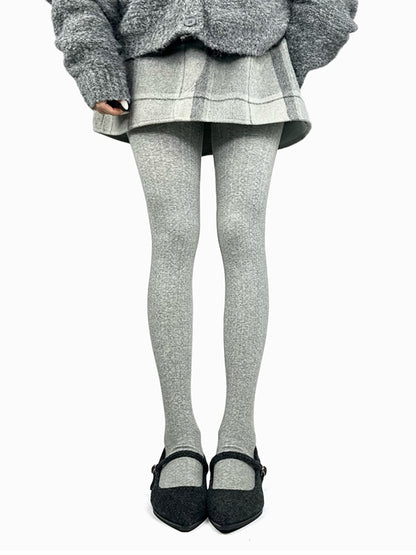 ブラウン/ダークグレー/ライトグレー/ホワイトのコットン製冬用タイツ