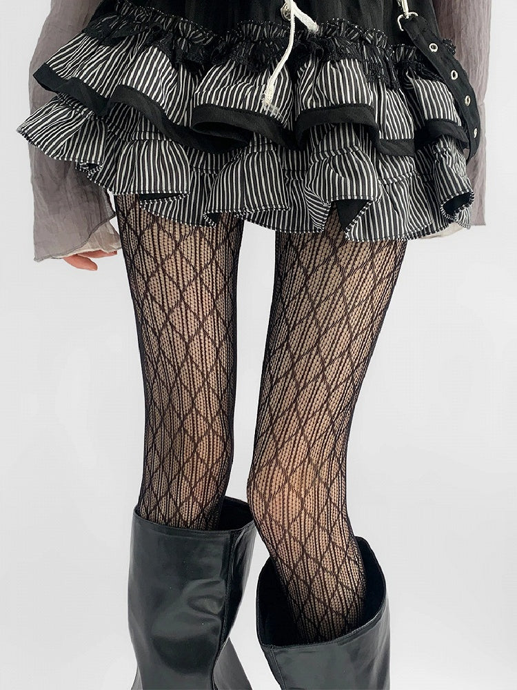 Sheer Tights Diamond Mesh