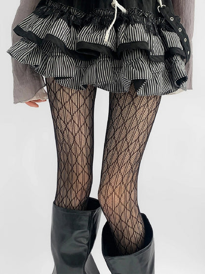 Sheer Tights Diamond Mesh