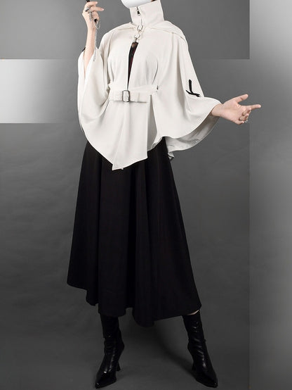 White High Neck Gothic Lolita Sleeveless Cropped Top