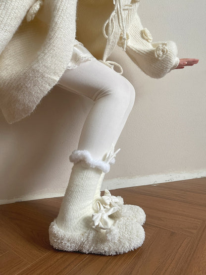 Furry Bunny Ear Lolita Decorations with Calf Socks Colors 6 Trim