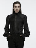 Black Men's Gothic Retro Palace Style Shirt