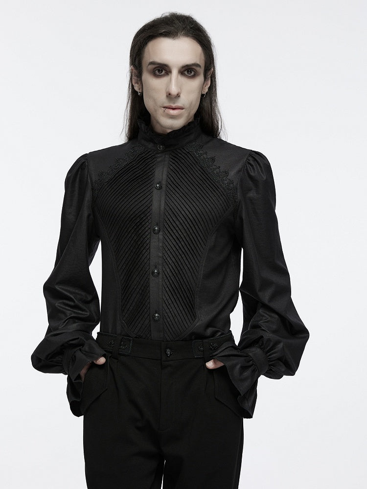 Men's Style Goth Black Shirt Retro Palace