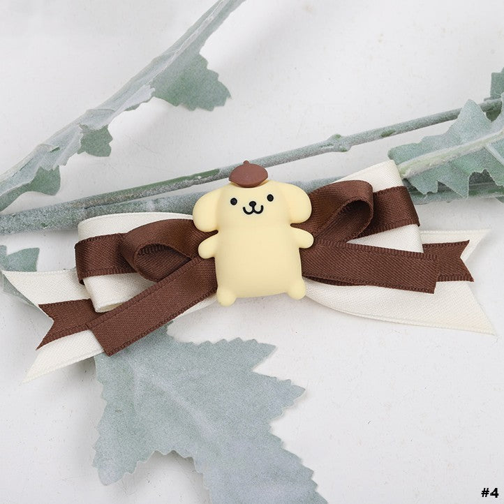 4 Options Sweet Hairclip Lolita Dog Yellow Bowknot