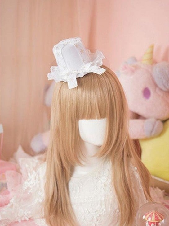 Sweet Lolita Snowflake Lace Mini Top Hat With Clips