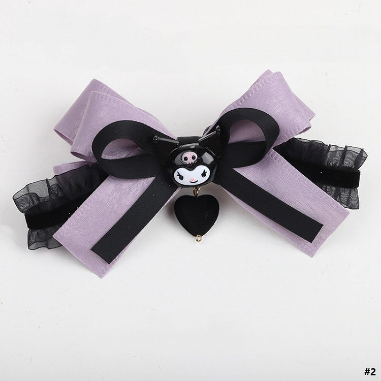 Hairclip Black 2 Purple Sweet-edgy Bow Options Lolita