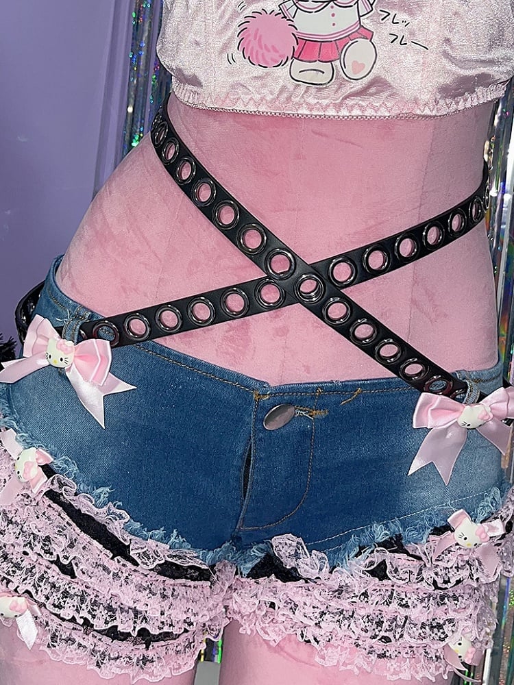 Waist PU Y2K Punk Belt Black