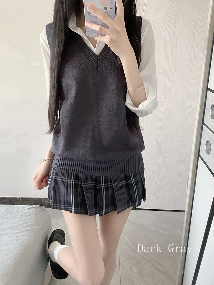 Letter Options 8 Preppy Uniform Vest JK Color Embroidery Style