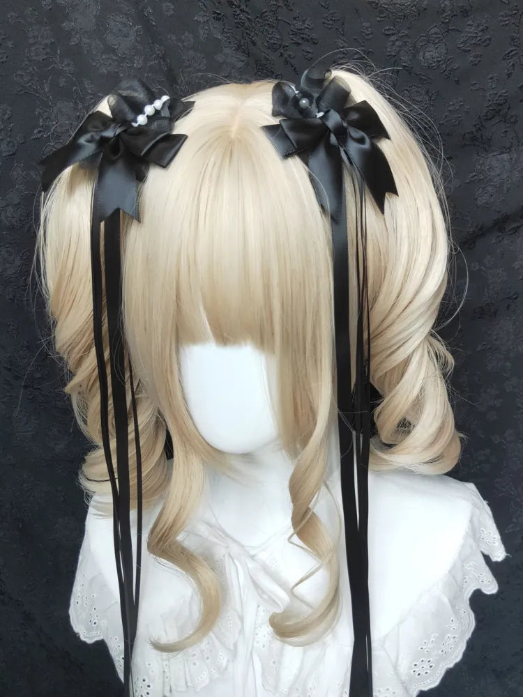 Detail Hairclips Clearance-Black Bowknot