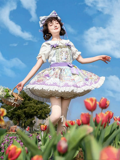 Grapes Overall Parrot Sweet Print Lolita Dress and Cute