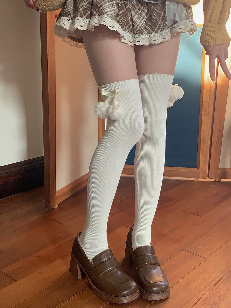 Color With Pompons Stockings 6 Options