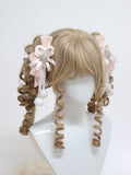 Pink) Heart Clip Snowflake Purple (Pastel Winter Hair Set