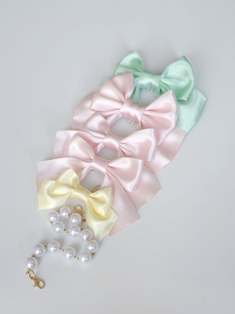 Weiß / Schwarz / Rosa / Blau / Rot / Gelbe Schleifenbrosche