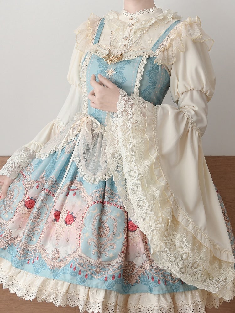 袖付きアプリコットブラウス ロング エレガント ベル