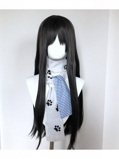 Y2K Scarf with Paw Print and Checks - freetrader