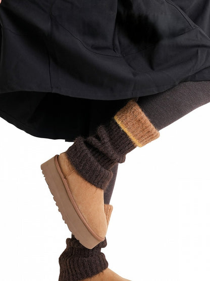 Knit Colorblock Design Leg Warmers - ModaSwings