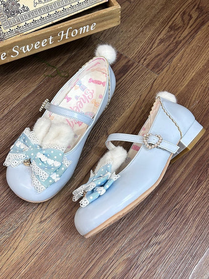 at Jane Sweet Shoes Top Mary with Lolita Bow Blue