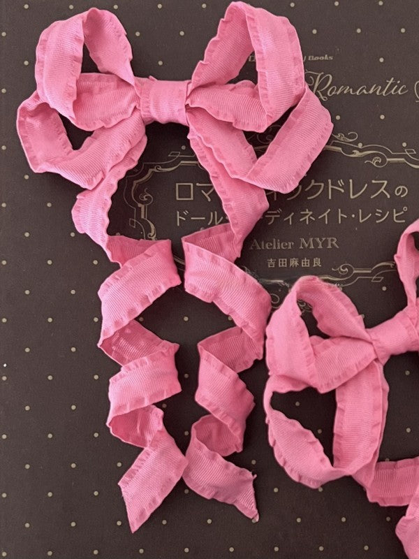 Details Ribbon 9 Twist – Lolita Color Ruffled Bow Hairclip
