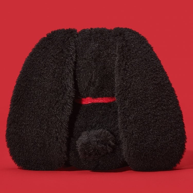 Canvas A Bunny Bag Guro Kawaii with Black Plush