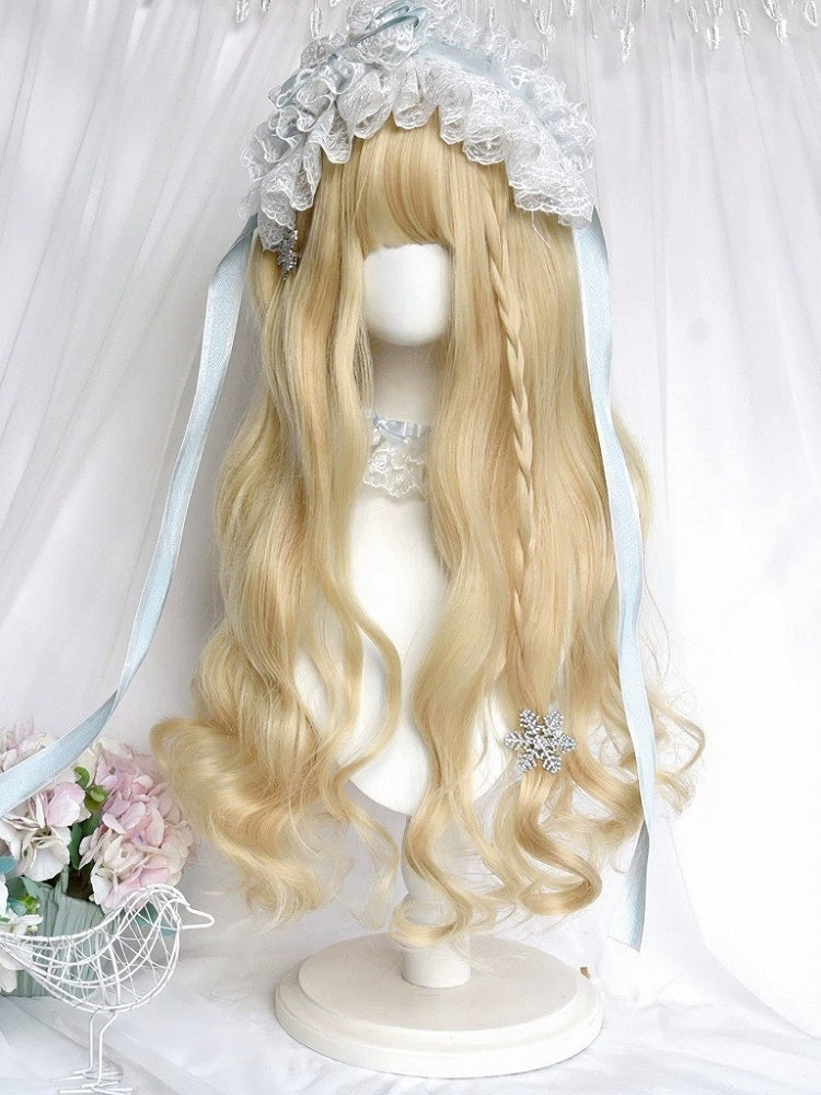 Blonde 65cm Full Bangs Long Wavy Curly Wig - Sinwavy