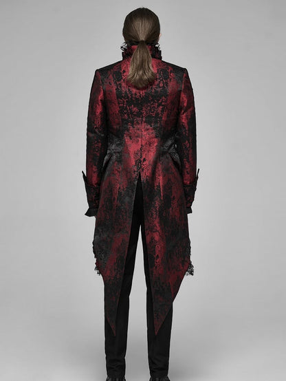 Rococo Coat Gorgeous and Men's Black Dark Red Tuxedo Lace