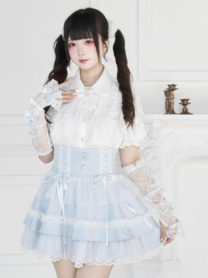 Farben Jirai Bowknot Kei Details 5 Spitzen-Handgelenkmanschetten mit