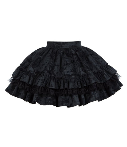 Schwarzer Gothic Lolita Lagenrock