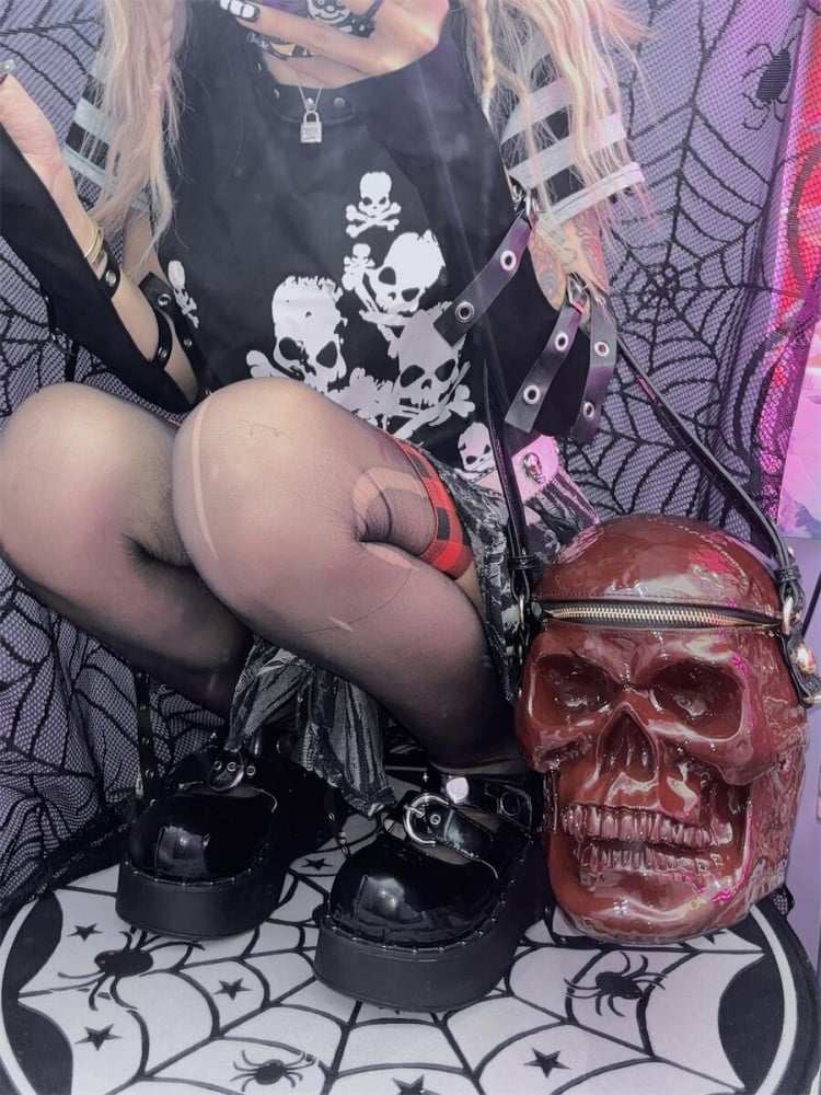 ゴシックパンクスカル型トートバッグ