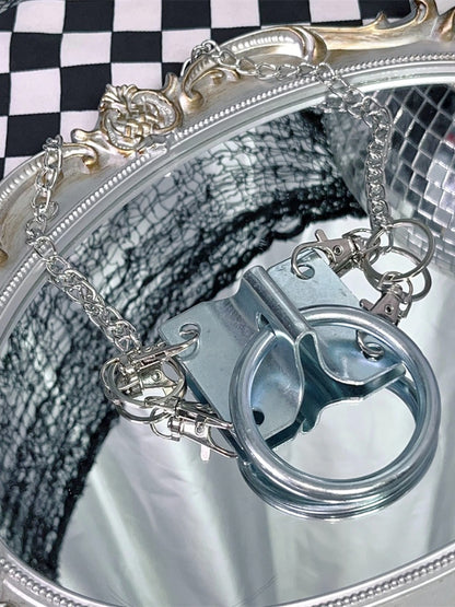 Y2Kリング型メタルネックレス