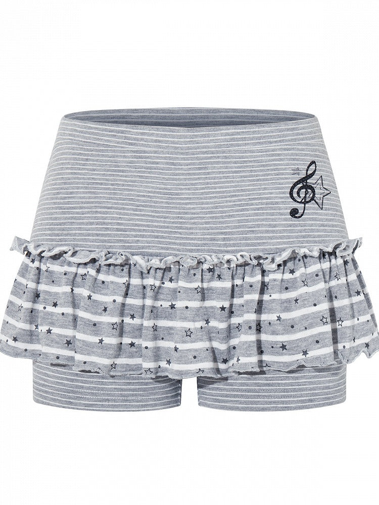 Gray Striped Star Pattern Skort - Languid Park