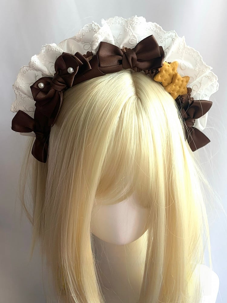 and Bows Star with Cookie Sweet Decorations Lace KC Cute Brown