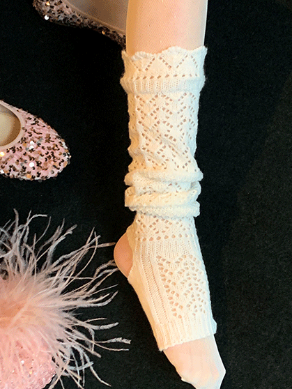 Knitted Warmers Leg Grey/Black/White