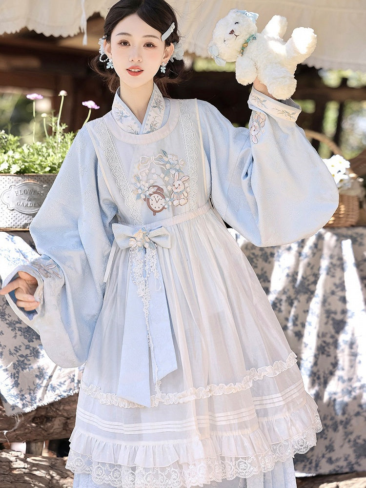 Alice in Wonderland Chinese Style Lolita Outfit Set for Spring Autumn - Unknown Star