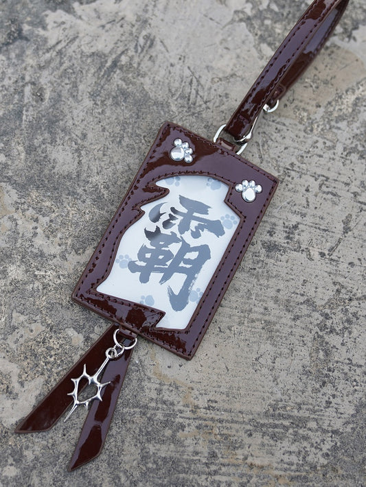 PU Badge Card Brown Adorable Cat Paw Design Holder