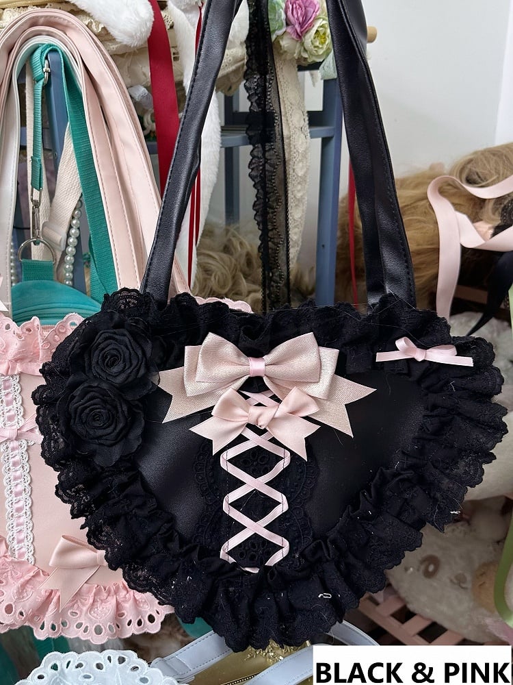 Shoulder Options Trim Lace Heart-shaped Lolita Bag 6 Color
