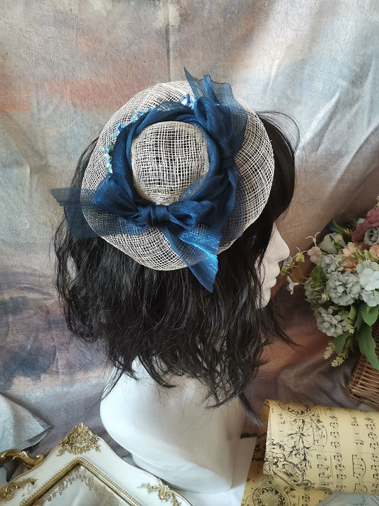 Lolita Mini Color Options Accents Floral 5 Hat Vintage with Straw Bow