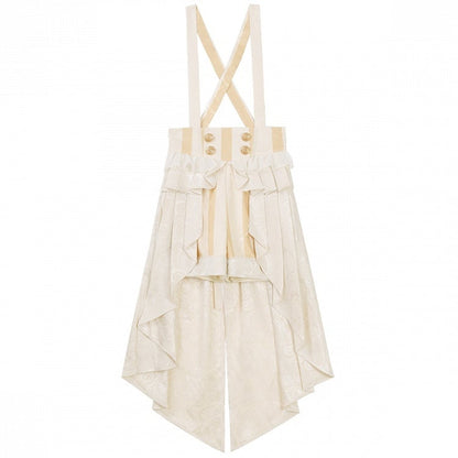 Pattern Sleeves Long Shorts Striped Champagne + Neckline Overall Ouji Outfit Lolita Prince Ruffle Shirt