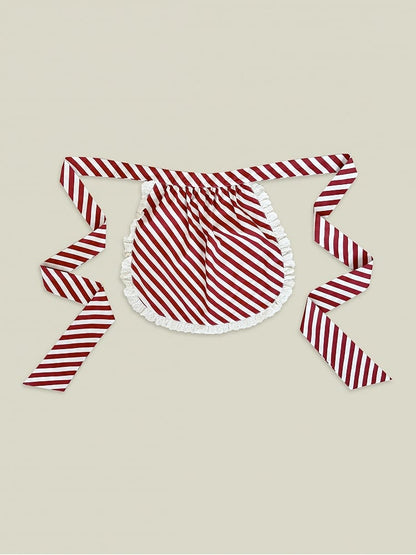 Schürze mit rotem Streifenmuster