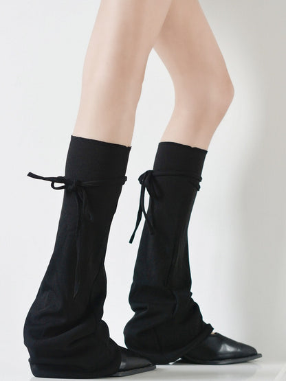 Black/White/Gray Thin Leg Design Strappy Warmers